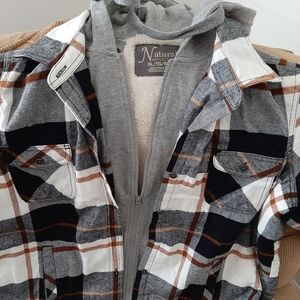 Natural lined hooded jacket XL